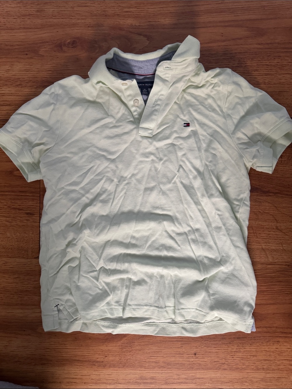 Tommy Hilfiger Men’s Light Green Polo Shirt with Chest Flag Logo